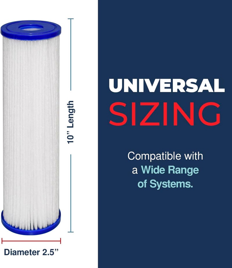 Healthy Spring Store High-Performance 5 Micron 10x2.5 Whole House Pleated Sediment Filter Cartridge for Well Water Filter Replacement Compatible with WFPFC3002, WHKF-WHPL, Made in USA, 2 Pack - Image 5